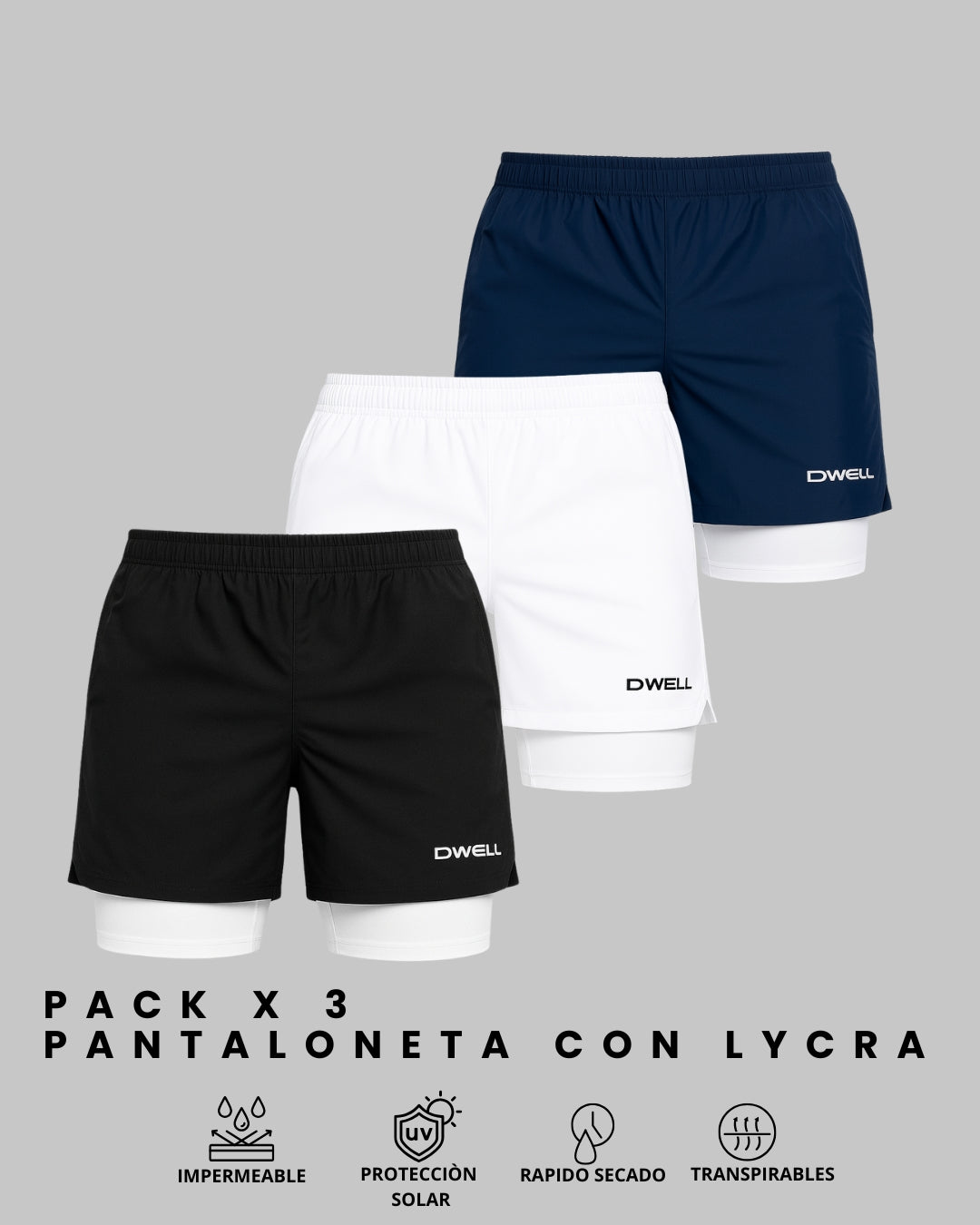 PACK X3 PANTALONETAS CON LYCRA - Dwell